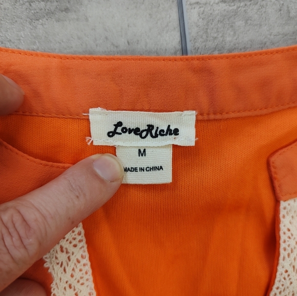 Love Riche Girls Orange Bell Sleeve Peasant V neck Midi Dress Juniors Medium - Picture 10 of 10